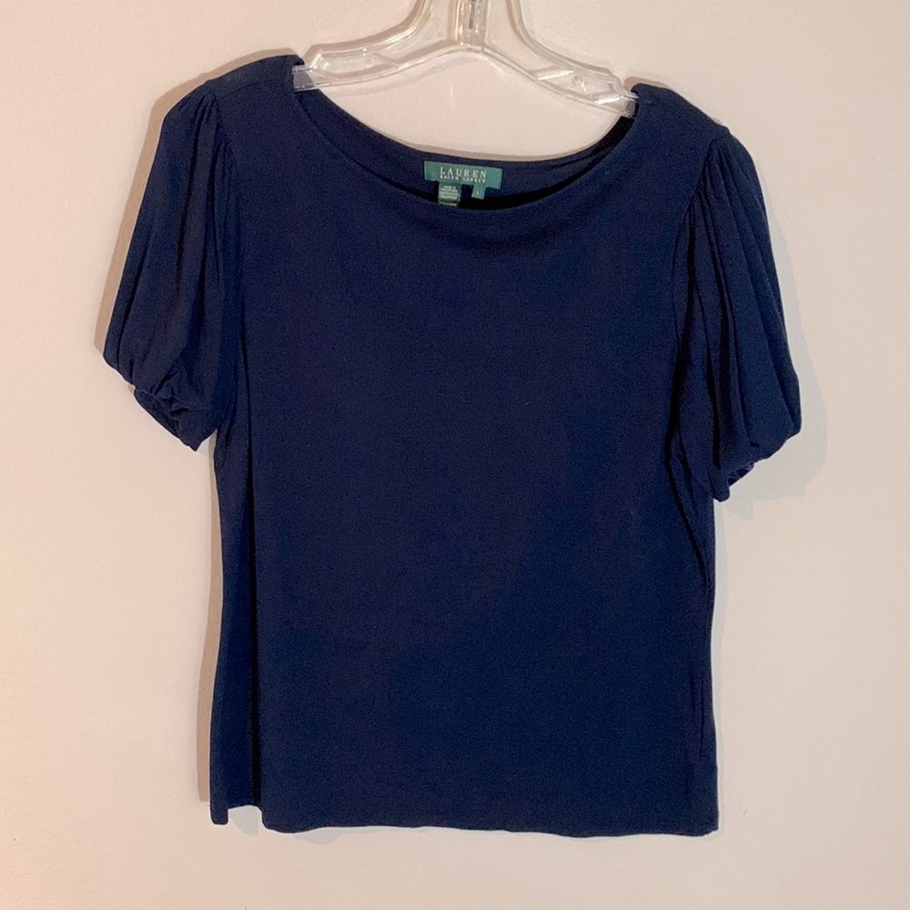 Lauren Ralph Lauren Navy blouse. Large
